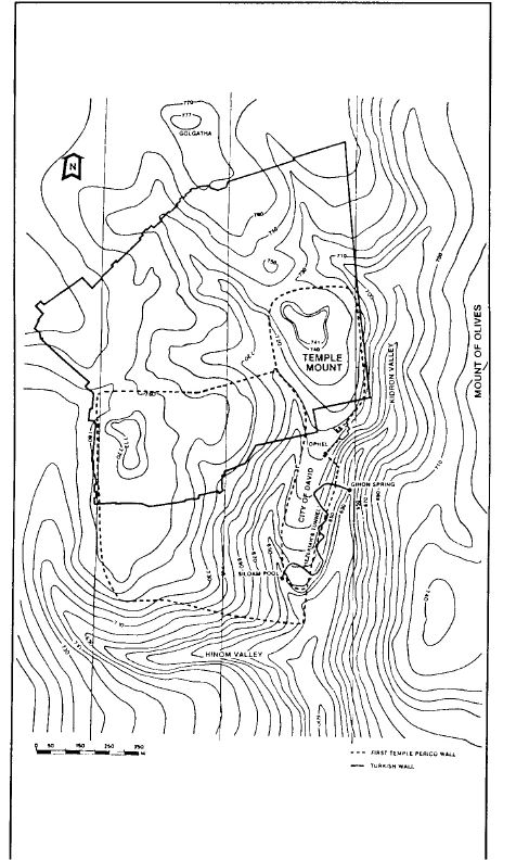 Map of Ancient Walls Of Jerusalem